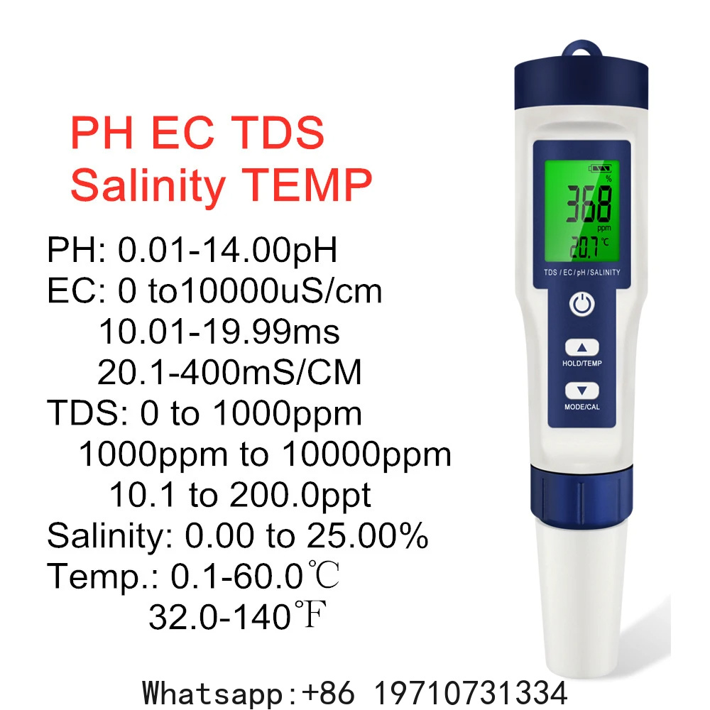 5 In 1 Digital PH Meter TDS EC - đánh giá và giá Ph Meter Digital Water Tester