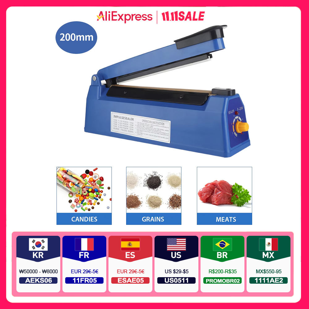 Impulse Sealer Manual Heat Sea - đánh giá và giá Plastic Bag Impulse Heat Sealer