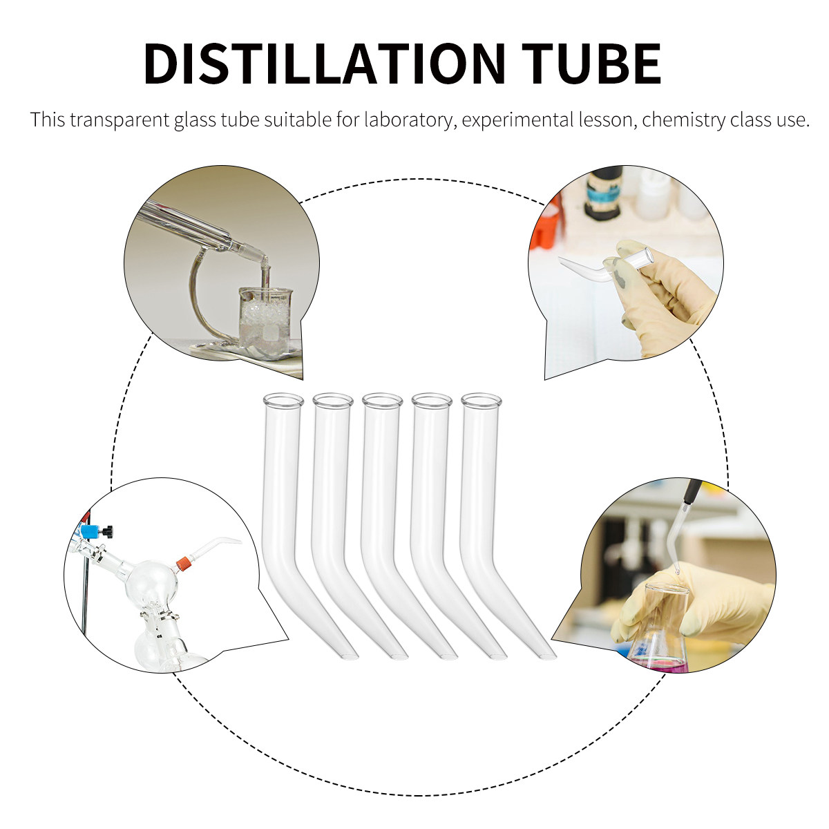5Pcs Glass Distillation Tube T - đánh giá và giá Lab Equipment