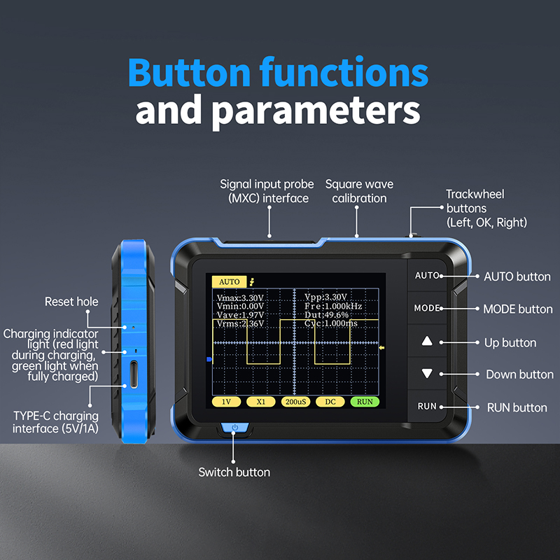 FNIRSI DSO152 Mini Handheld Di - đánh giá và giá Fnirsi Digital Oscilloscope Handheld