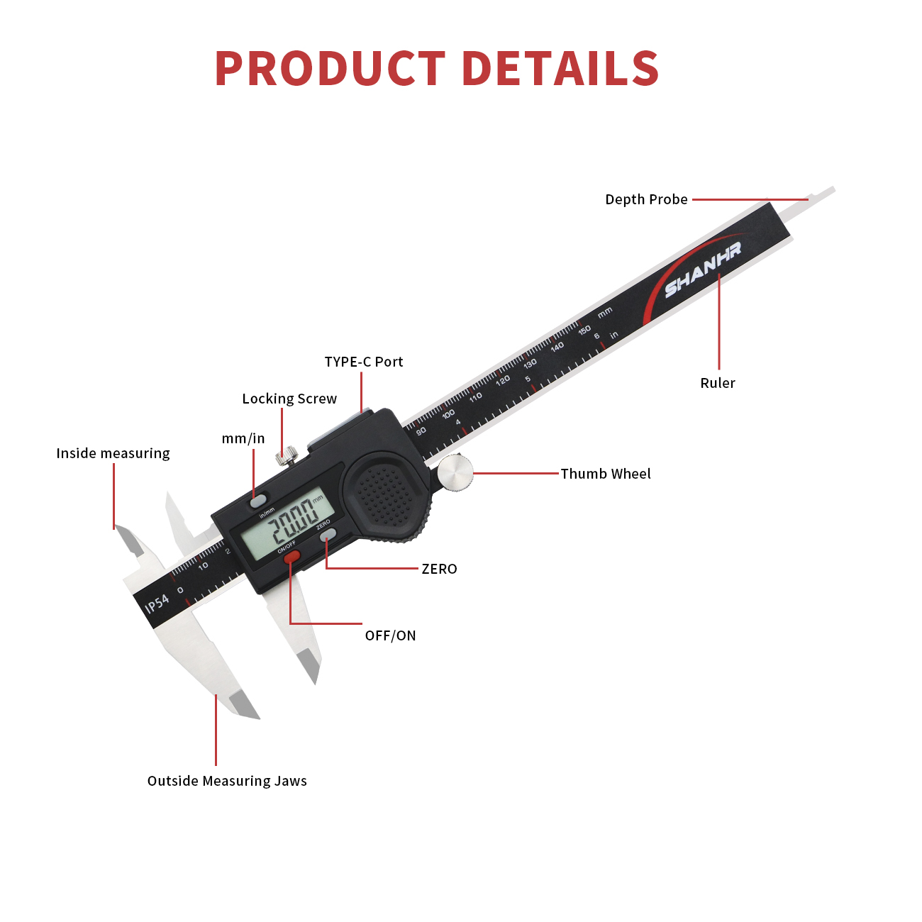 SHANHR IP54 Waterproof Digital - đánh giá và giá Digital Caliper 150Mm Stainless Steel