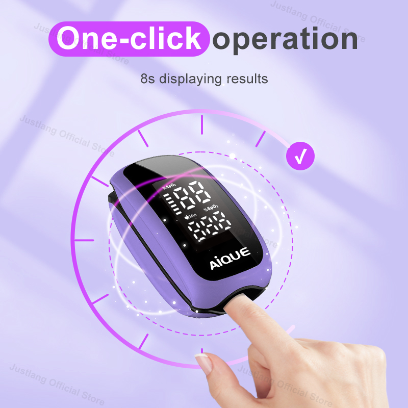 AiQUE Purple Rechargeable Oxim - đánh giá và giá Pulse Oximeter Fingertip Rechargeable