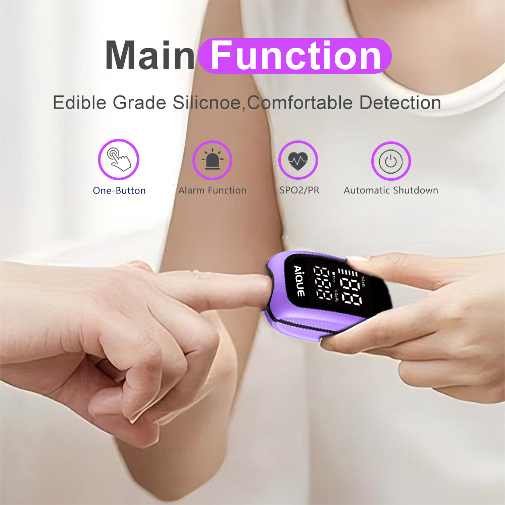 AiQUE Purple Rechargeable Oxim - đánh giá và giá Pulse Oximeter Fingertip Rechargeable