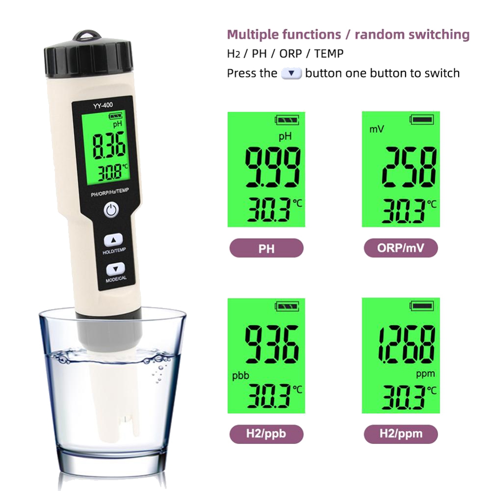 4 in 1 YY-400 PH/ORP/H2&TEM Me - đánh giá và giá Ph Meter Digital Water Tester