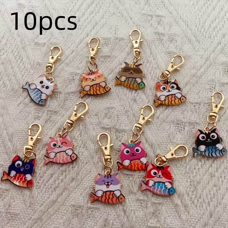 10pcs alloy printed cat keycha - đánh giá và giá Packaging