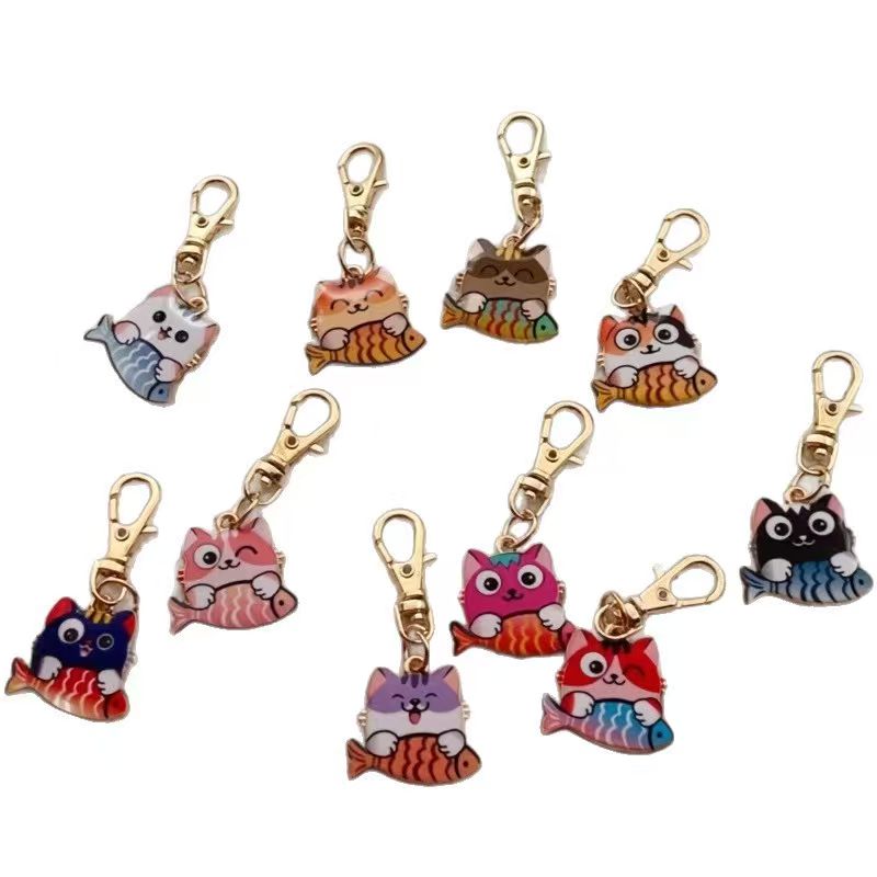 10pcs alloy printed cat keycha - đánh giá và giá Packaging